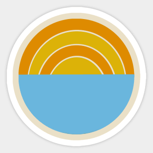 Retro Sunset Graphic Shirt Sticker